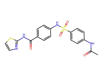 4-[(4-acetamidophenyl)sulfonylamino]-N-(1,3-thiazol-2-yl)benzamide structure