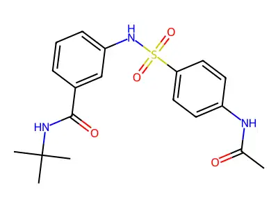 3-[(4-acetamidophenyl)sulfonylamino]-N-tert-butylbenzamide structure