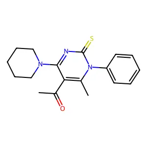 1-(6-Methyl-1-phenyl-4-piperidin-1-yl-2-sulfanylidenepyrimidin-5-yl)ethanone structure