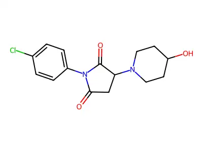 1-(4-Chlorophenyl)-3-(4-hydroxypiperidin-1-yl)pyrrolidine-2,5-dione structure