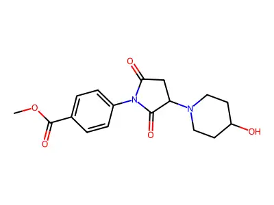 Methyl 4-[3-(4-hydroxypiperidin-1-yl)-2,5-dioxopyrrolidin-1-yl]benzoate structure