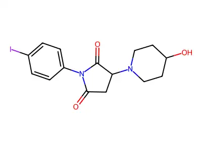 3-(4-Hydroxypiperidin-1-yl)-1-(4-iodophenyl)pyrrolidine-2,5-dione structure