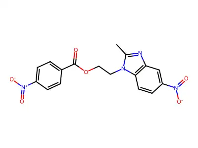 2-{5-nitro-2-methyl-1H-benzimidazol-1-yl}ethyl 4-nitrobenzoate structure