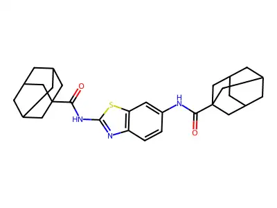 N,N'-(Benzo[d]thiazole-2,6-diyl)bis(adamantane-1-carboxamide) structure