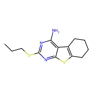 2-(Propylsulfanyl)-5,6,7,8-tetrahydro[1]benzothieno[2,3-d]pyrimidin-4-amine structure