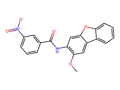 N-(2-methoxydibenzofuran-3-yl)-3-nitrobenzamide structure
