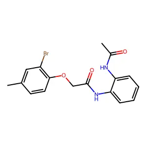 N-(2-acetamidophenyl)-2-(2-bromo-4-methylphenoxy)acetamide structure