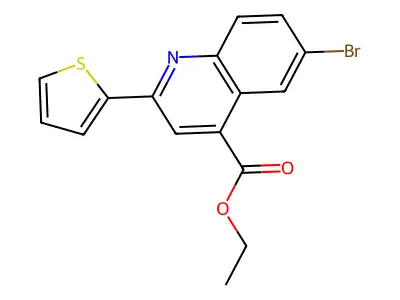Ethyl 6-bromo-2-(2-thienyl)-4-quinolinecarboxylate structure