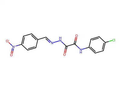 N-(4-chlorophenyl)-N'-[(E)-(4-nitrophenyl)methylideneamino]oxamide structure