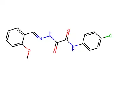 N-(4-chlorophenyl)-N'-[(E)-(2-methoxyphenyl)methylideneamino]oxamide structure