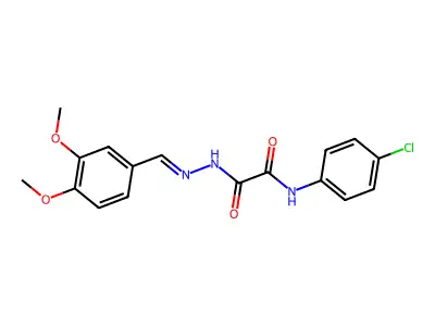 N-(4-chlorophenyl)-2-[(2E)-2-(3,4-dimethoxybenzylidene)hydrazinyl]-2-oxoacetamide structure