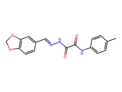 N'-[(E)-1,3-benzodioxol-5-ylmethylideneamino]-N-(4-methylphenyl)oxamide structure
