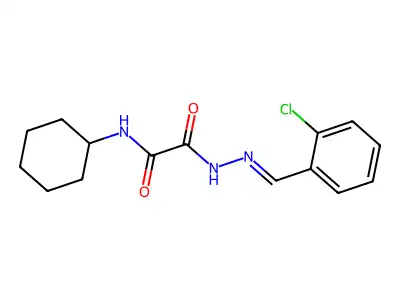 2-[2-(2-chlorobenzylidene)hydrazino]-N-cyclohexyl-2-oxoacetamide structure