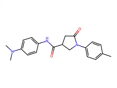 N-[4-(dimethylamino)phenyl]-1-(4-methylphenyl)-5-oxopyrrolidine-3-carboxamide structure