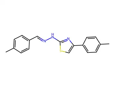 4-(4-methylphenyl)-N-[(E)-(4-methylphenyl)methylideneamino]-1,3-thiazol-2-amine structure