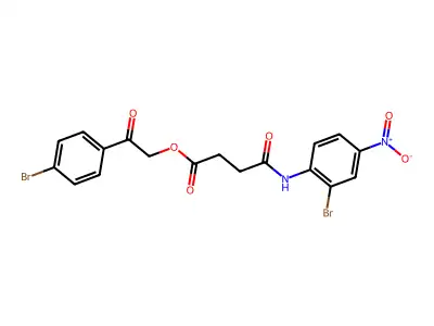 2-(4-bromophenyl)-2-oxoethyl 3-[N-(2-bromo-4-nitrophenyl)carbamoyl]propanoate structure