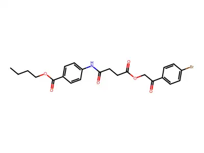 Butyl 4-({4-[2-(4-bromophenyl)-2-oxoethoxy]-4-oxobutanoyl}amino)benzoate structure