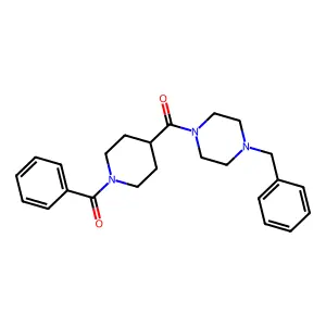 (1-Benzoylpiperidin-4-yl)-(4-benzylpiperazin-1-yl)methanone structure