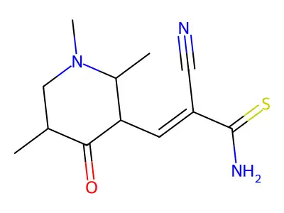 (1,2,5-Trimethyl-4-oxopiperid-3-yl)methylenecyanothioacetamide structure