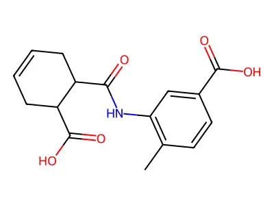 3-{[(6-Carboxycyclohex-3-en-1-yl)carbonyl]amino}-4-methylbenzoic acid structure