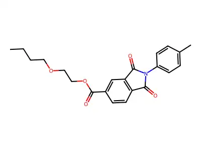 2-Butoxyethyl 2-(4-methylphenyl)-1,3-dioxoisoindole-5-carboxylate structure