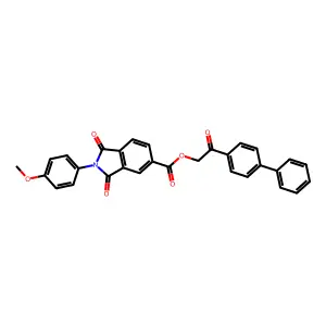 [2-oxo-2-(4-phenylphenyl)ethyl] 2-(4-methoxyphenyl)-1,3-dioxoisoindole-5-carboxylate structure