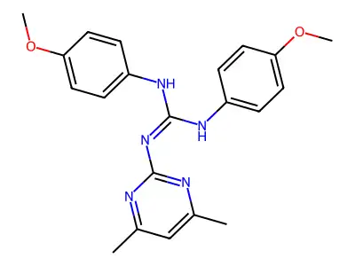 1-(4,6-Dimethylpyrimidin-2-yl)-2,3-bis(4-methoxyphenyl)guanidine structure
