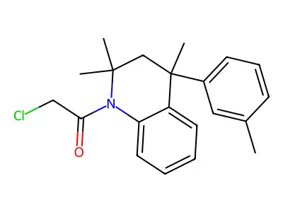2-chloro-1-[2,2,4-trimethyl-4-(3-methylphenyl)-3,4-dihydroquinolin-1(2H)-yl]ethanone structure