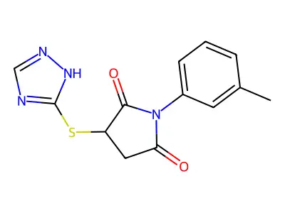 1-(3-methylphenyl)-3-(4H-1,2,4-triazol-3-ylsulfanyl)pyrrolidine-2,5-dione structure