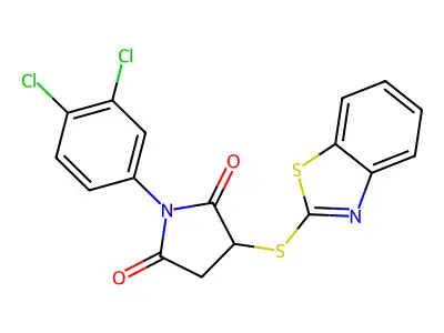 3-(1,3-Benzothiazol-2-ylsulfanyl)-1-(3,4-dichlorophenyl)pyrrolidine-2,5-dione structure