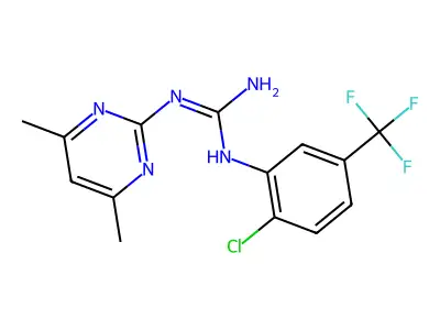 1-(2-Chloro-5-(trifluoromethyl)phenyl)-3-(4,6-dimethylpyrimidin-2-yl)guanidine structure
