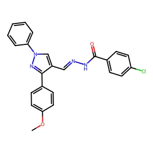 4-Chlorobenzoic acid 2-[[3-(4-methoxyphenyl)-1-phenyl-1H-pyrazol-4-yl]methylene]hydrazide structure