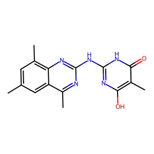 5-Methyl-2-(4,6,8-trimethyl-quinazolin-2-ylamino)-pyrimidine-4,6-diol structure