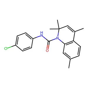 N-(4-chlorophenyl)-2,2,4,7-tetramethylquinoline-1(2H)-carboxamide structure