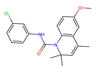 N-(3-chlorophenyl)-6-methoxy-2,2,4-trimethylquinoline-1(2H)-carboxamide structure