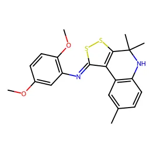 2,5-dimethoxy-N-[(1Z)-4,4,8-trimethyl-4,5-dihydro-1H-[1,2]dithiolo[3,4-c]quinolin-1-ylidene]aniline structure