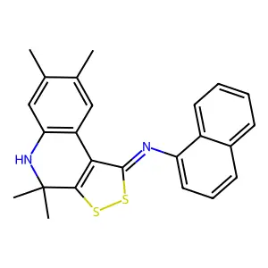 4,4,7,8-tetramethyl-N-naphthalen-1-yl-5H-dithiolo[3,4-c]quinolin-1-imine structure