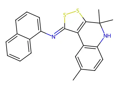 N-[(1Z)-4,4,8-trimethyl-4,5-dihydro-1H-[1,2]dithiolo[3,4-c]quinolin-1-ylidene]naphthalen-1-amine structure