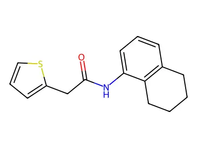 N-(5,6,7,8-tetrahydronaphthalen-1-yl)-2-thiophen-2-ylacetamide structure