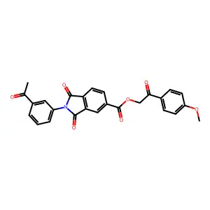 [2-(4-methoxyphenyl)-2-oxoethyl] 2-(3-acetylphenyl)-1,3-dioxoisoindole-5-carboxylate structure