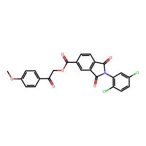 [2-(4-methoxyphenyl)-2-oxoethyl] 2-(2,5-dichlorophenyl)-1,3-dioxoisoindole-5-carboxylate structure