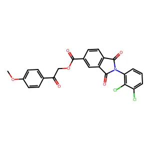 2-(4-methoxyphenyl)-2-oxoethyl 2-(2,3-dichlorophenyl)-1,3-dioxo-5-isoindolinecarboxylate structure