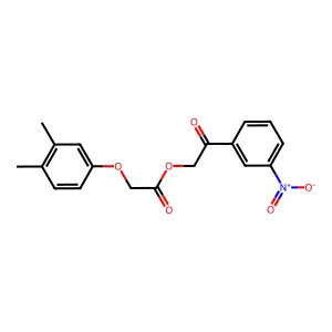 2-{3-Nitrophenyl}-2-oxoethyl (3,4-dimethylphenoxy)acetate structure