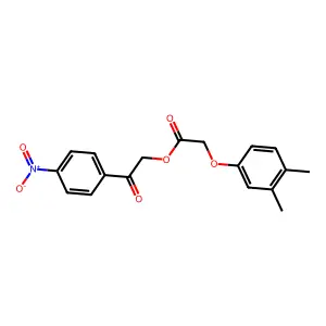 2-{4-Nitrophenyl}-2-oxoethyl (3,4-dimethylphenoxy)acetate structure