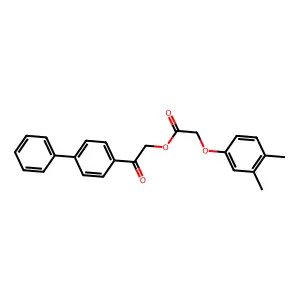 2-(Biphenyl-4-yl)-2-oxoethyl (3,4-dimethylphenoxy)acetate structure
