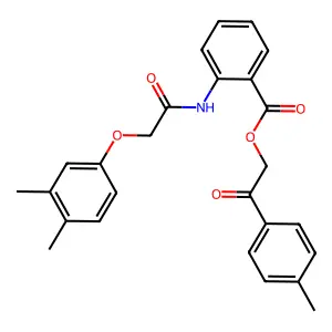2-(4-Methylphenyl)-2-oxoethyl 2-{[(3,4-dimethylphenoxy)acetyl]amino}benzoate structure