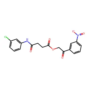 2-{3-Nitrophenyl}-2-oxoethyl 4-(3-chloroanilino)-4-oxobutanoate structure