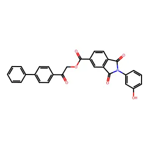 2-[1,1'-biphenyl]-4-yl-2-oxoethyl 2-(3-hydroxyphenyl)-1,3-dioxo-5-isoindolinecarboxylate structure
