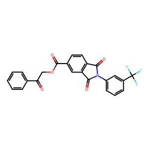 Phenacyl 1,3-dioxo-2-[3-(trifluoromethyl)phenyl]isoindole-5-carboxylate structure