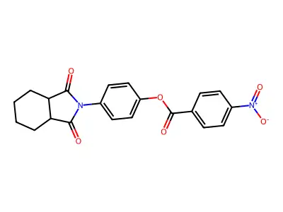 4-(1,3-dioxooctahydro-2H-isoindol-2-yl)phenyl 4-nitrobenzoate structure